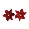 Kaemingk Poinsettia On Clip Velvet/glitter 2 Assorted D.28cmx5cm