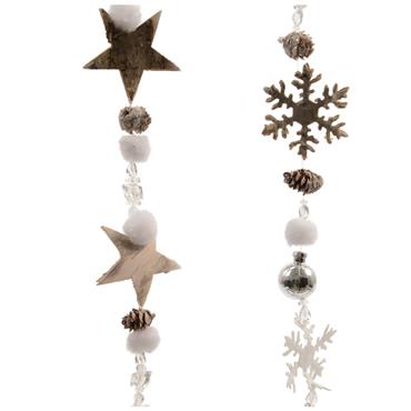 Garland Pinecone Glitter Snowballs Beads Assorted