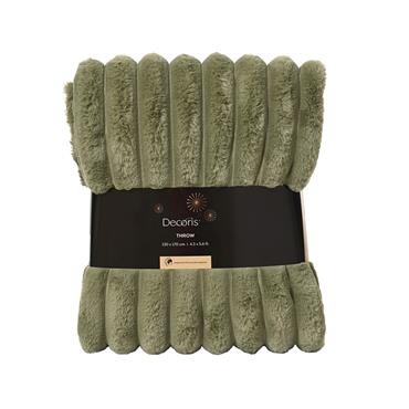 Kaemingk Throw Irregular Stripe Green 170cmx130cmx1cm