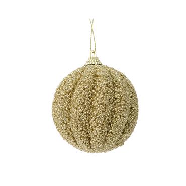 Kaemingk Bauble Light Gold Glitter 8cm