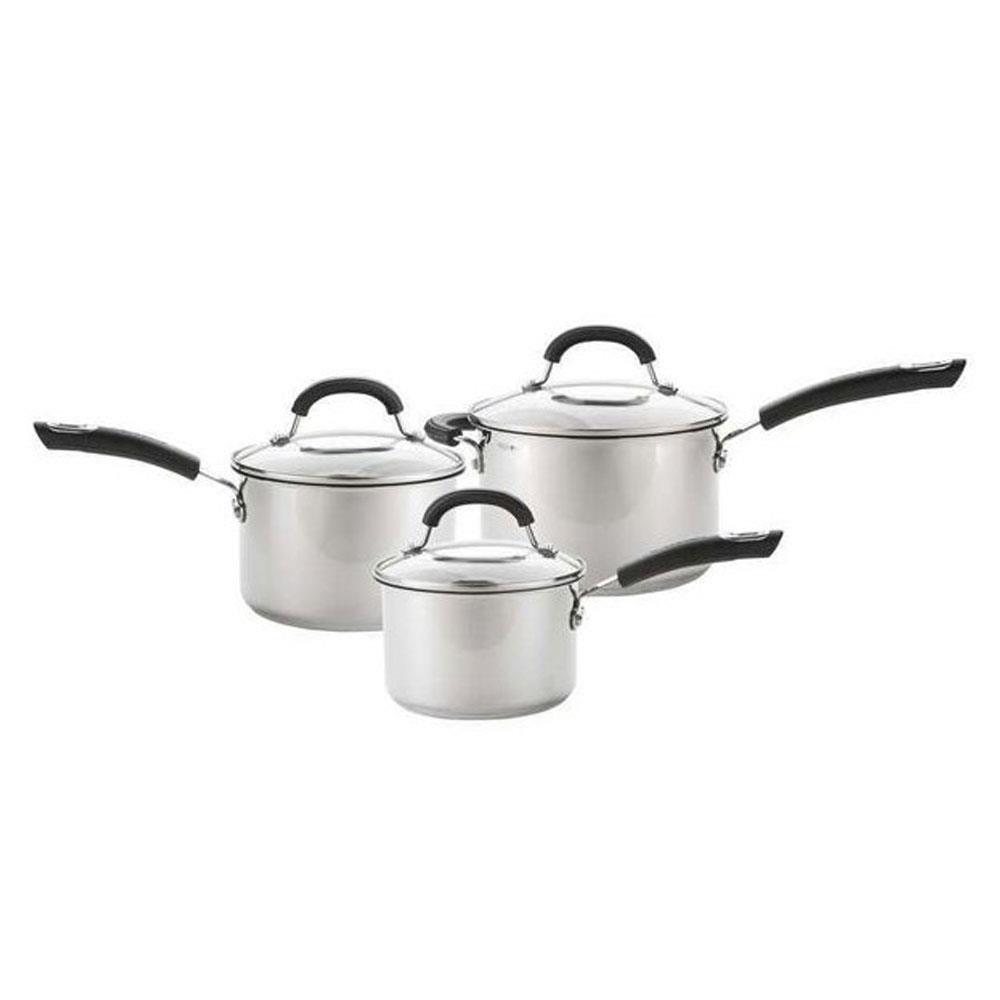 Circulon Total Stainless Steel Saucepan Set 3 Piece Stakelums Home