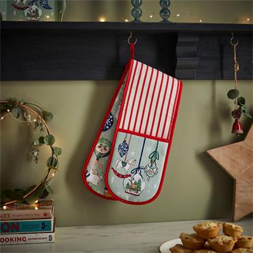 Christmas Ornaments Double Oven Glove