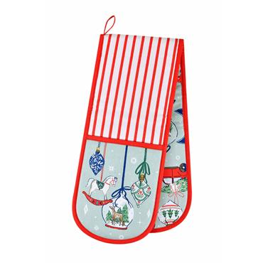 Christmas Ornaments Double Oven Glove