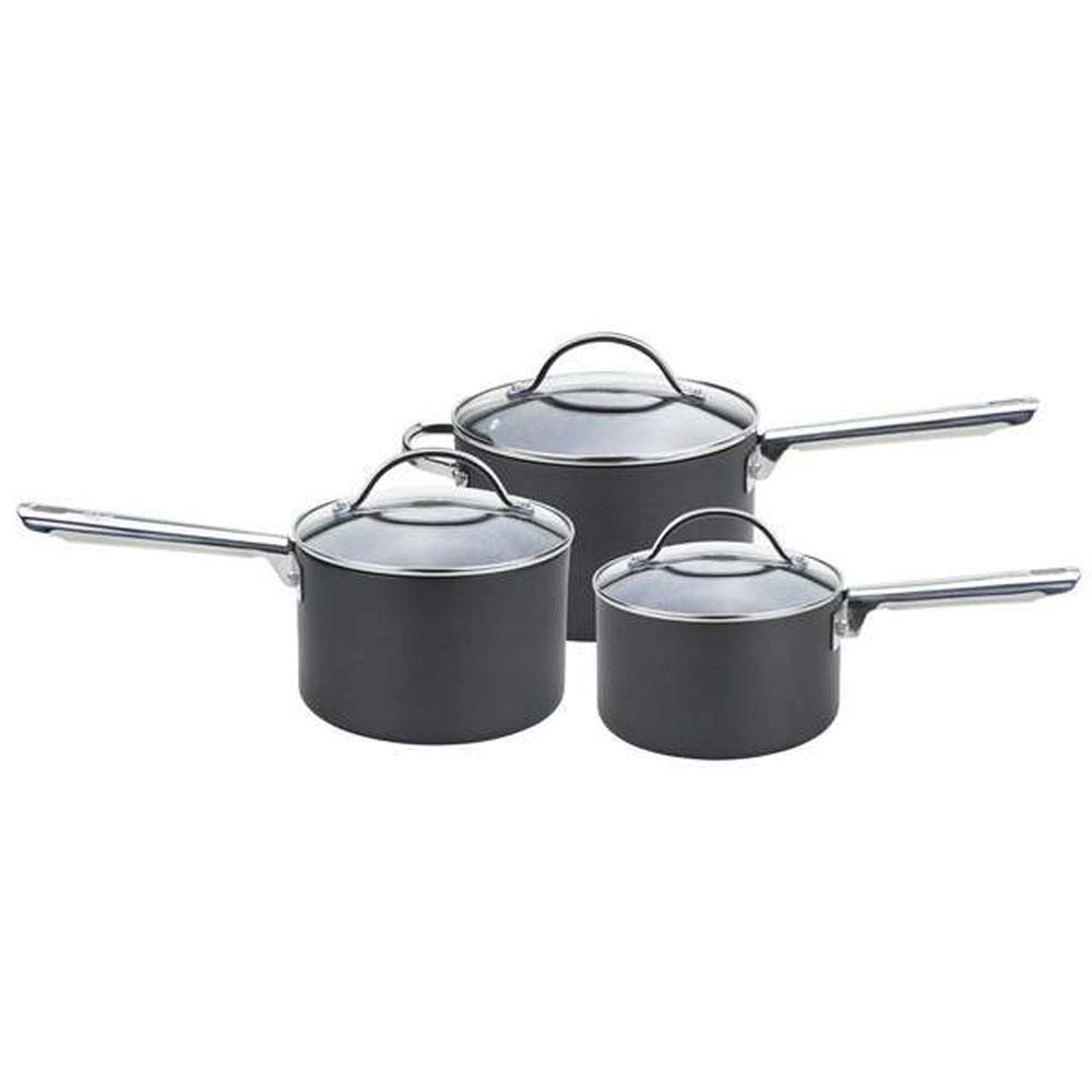 Meyer Analon Professional Saucepan Set 3Pce Cookware Stakelums Home