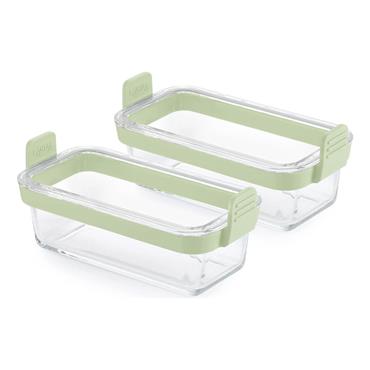 Lekue Airfryer Dual Glass Rectangle Dish 2 Pack