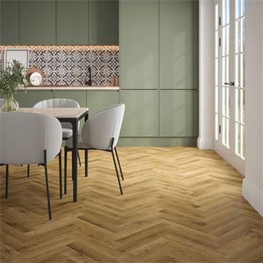 Stade Oak Herringbone Laminate Flooring 12mm (Per Pack)
