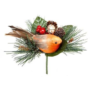 Premier 15Cm Robin With Pine Cone Pick