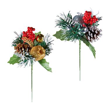 Glitter Swirl Pick Pomegranate 16cm