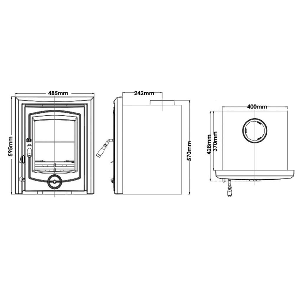 Henley Stoves Achill 6.6kW Multi Fuel Insert Stove Black Stakelums