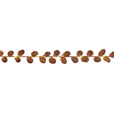 Premier Lit Pinecone Garland With 12 Leds 1m