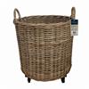 Premium Kubu Round Basket With Handle & Wheels Large