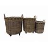 Premium Kubu Square Basket With Handle & Wheels Medium