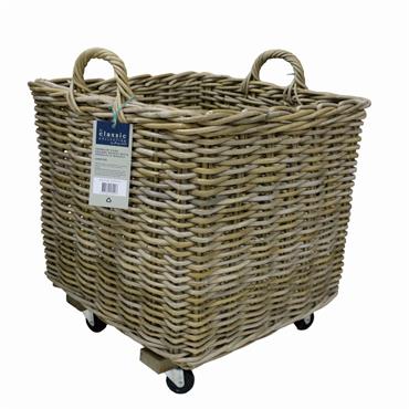 Premium Kubu Square Basket With Handle & Wheels Large