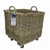 Premium Kubu Square Basket With Handle & Wheels Large