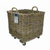 Premium Kubu Square Basket With Handle & Wheels Medium