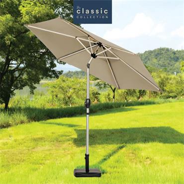 Classic Collection Parasol Aluminum Cranked Khaki 2.7mtr