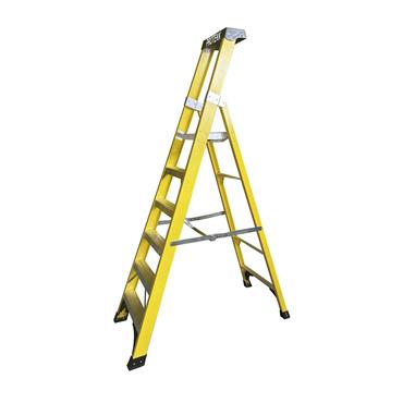 Protekk Fiberglass Ladder With Platform 6 Tread