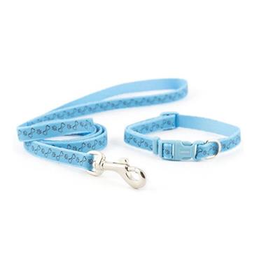 Ancol Small Bite Nylon Puppy Collar & Lead Set In Paw 'n' Bone