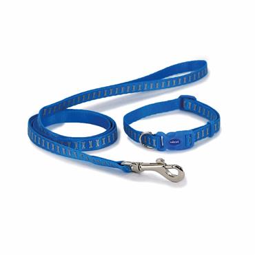 Reflective Bone Blue Collar Leadset