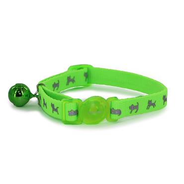Hi Vis Safety Cat Collar Green