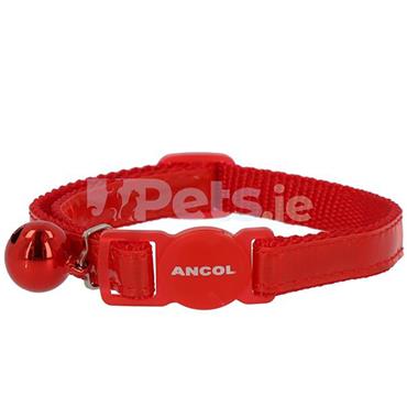 Gloss Reflective Cat Collar Red