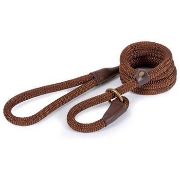 Deluxe Nylon Brown Rope Slip Lead 