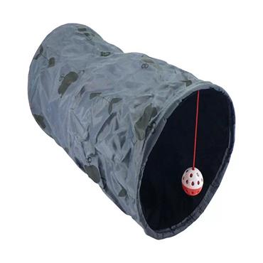 Collapsible Cat Play Tunnel Grey 50cm