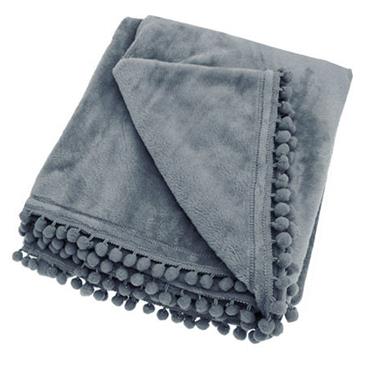 Walton & Co Cashmere Touch Fleece Throw Charcoal