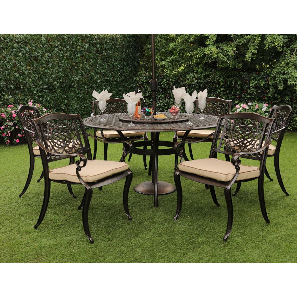 Ballygowan Round 6 Seater Cast Aluminium Garden Furniture Set
