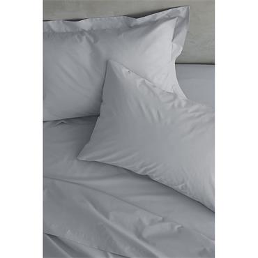 Percale Non Iron Grey Pillowcase Housewife Standard X2