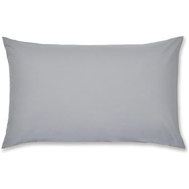 Percale Non Iron Grey Pillowcase Housewife Standard X2