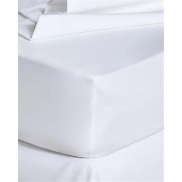 Percale Non Iron White Deep Fitted Sheet King