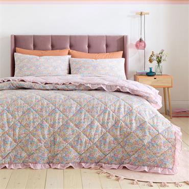 Catherine Lansfield Darcy Floral Pink Bedspread 220x230cm