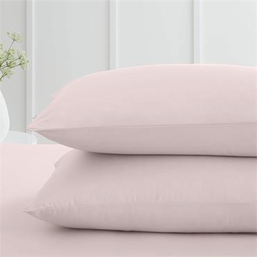 200tc Cotton Percale Housewife Pillowcase Blush 2 Pack