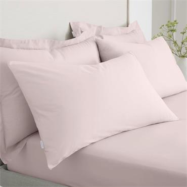 200tc Cotton Percale Housewife Pillowcase Blush 2 Pack