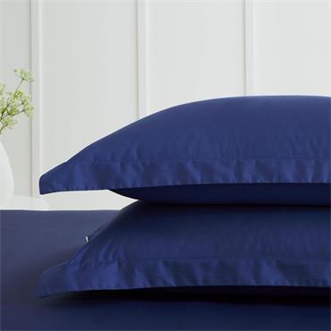 200tc Cotton Percale Oxford Pillowcase Navy 2 Pack