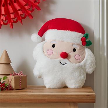 Shaped Santa White 3d Filled Cushion