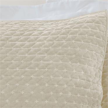 Attica Velvet Natural Pillowsham Pair