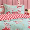 Howdy Santa Christmas Duvet Set Green Double