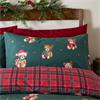 Christmas Tartan Teddy Bear Duvet Set Green Single