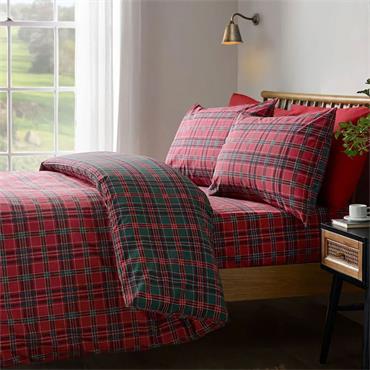 Tartan Check Red/green Duvet Set Double