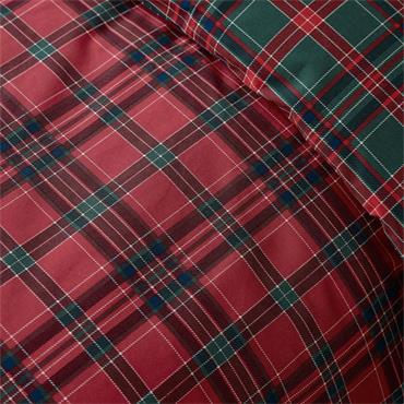 Tartan Check Red/green Duvet Set Single