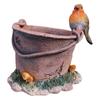 Vivid Arts Robin On Rusty Pail Planter Ornament
