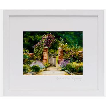 Gate Of New Beginnings White Framed Art Print 33x28 cm