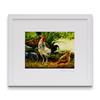 Cockerel & Hen White Framed Art Print 23x23cm