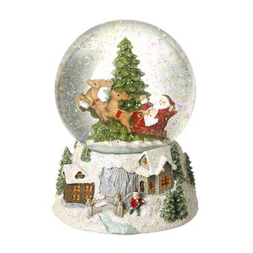 Santa Sleigh Snow Scene Snow Globe