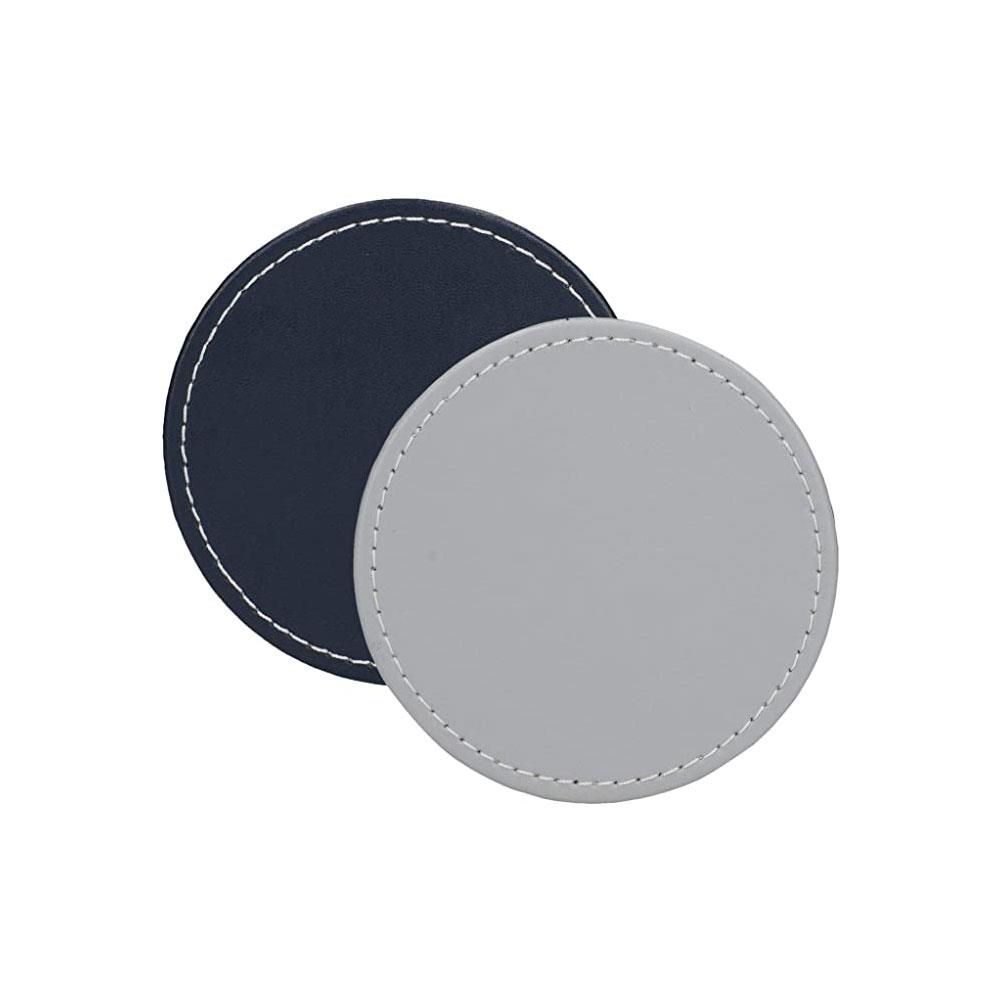 Kitchencraft Premium Round Faux Leather Placemats Grey Pack Of 5
