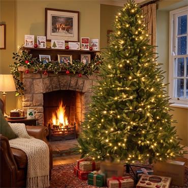 Juniper Fir Premium Christmas Tree With 850 Colour Changing Led Lights 2.3m (7.5ft)