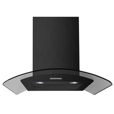 Belling 90cm Curved Glass Chimney Hood Black