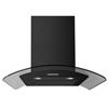 Belling 90cm Curved Glass Chimney Hood Black
